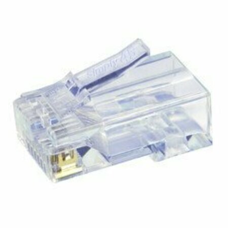 SWE-TECH 3C Simply45 Cat5e Pass Through RJ45 Crimp Connectors, Solid 24AWG/Stranded 28-26AWG, Blue Tint, 100PK FWTS45-1500